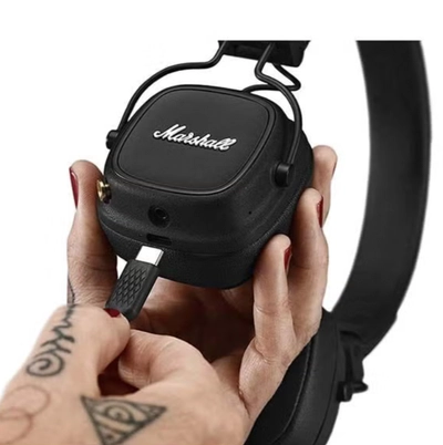 Marshall Major IV Foldable Bluetooth Wired/Wireless 80+ Hours of Playtime Headphones Black-6