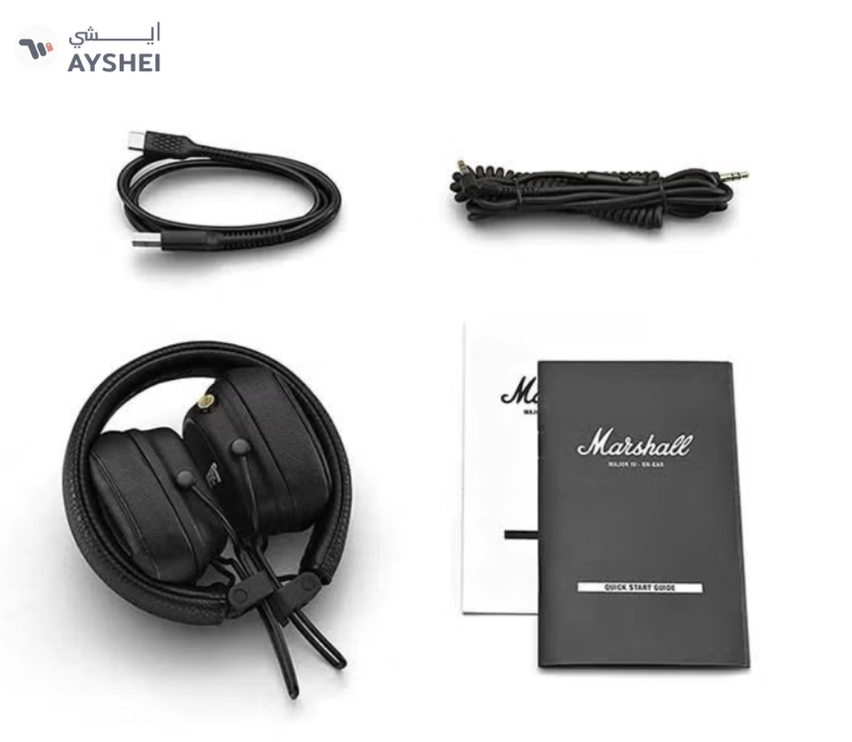 Marshall Major IV Foldable Bluetooth Wired/Wireless 80+ Hours of Playtime Headphones Black-5-5