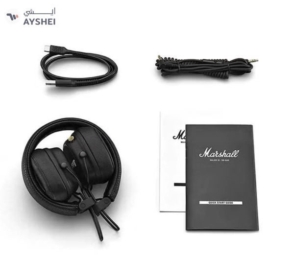 Marshall Major IV Foldable Bluetooth Wired/Wireless 80+ Hours of Playtime Headphones Black