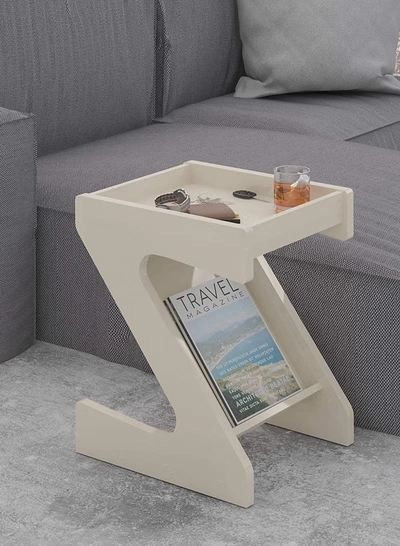 Eworld Modern Z-Shaped Side Coffee Table for Living room with Ample Storage Space-1