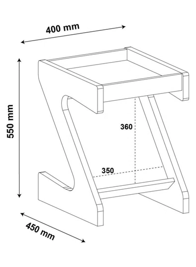 Eworld Modern Z-Shaped Side Coffee Table for Living room with Ample Storage Space-2