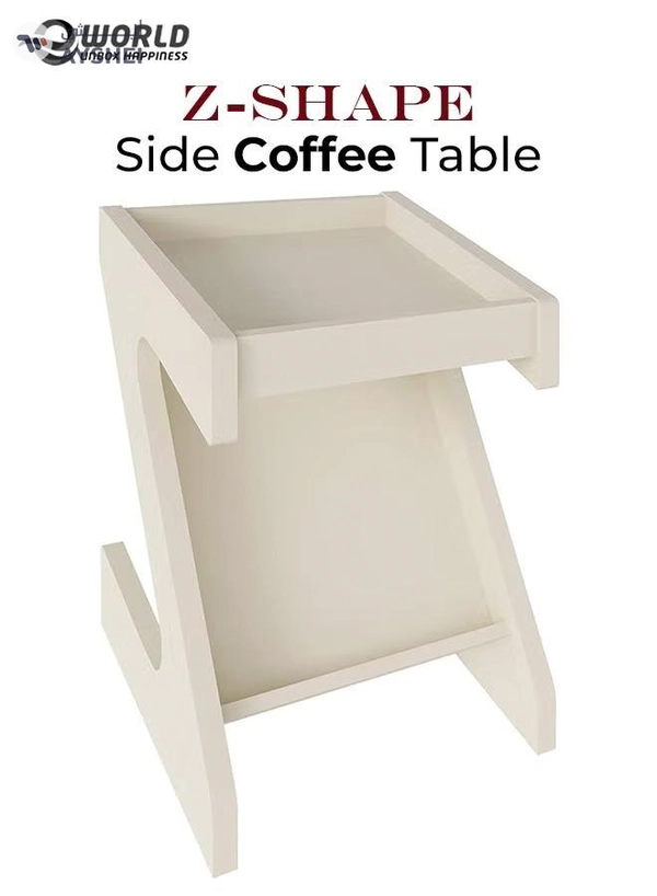 Eworld Modern Z-Shaped Side Coffee Table for Living room with Ample Storage Space