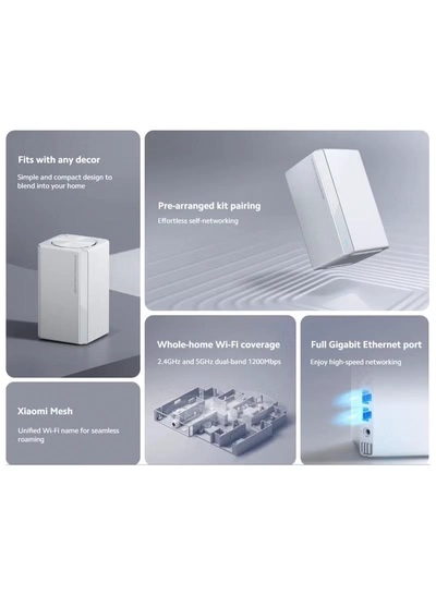 Xiaomi Mesh System AC1200 (1-pack) | 2.4GHz and 5GHz dual-band 1200Mbps -2