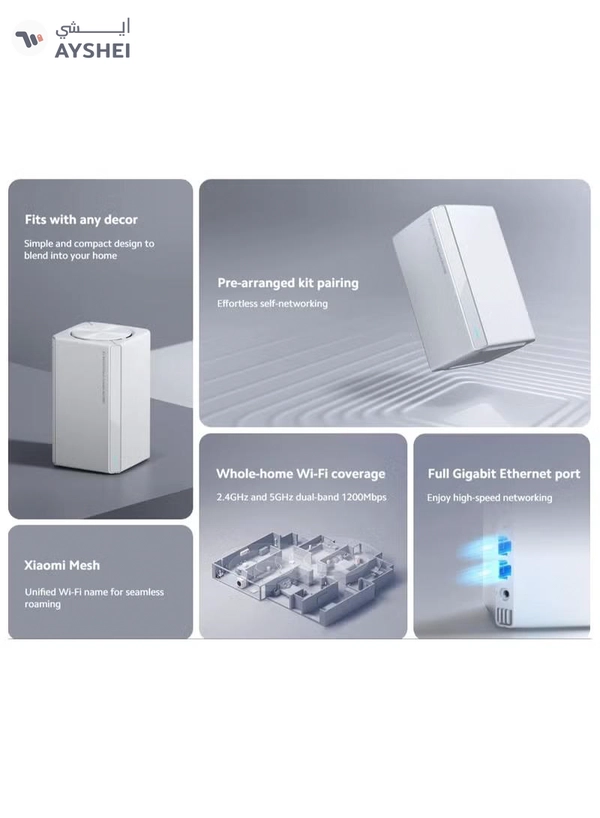 Xiaomi Mesh System AC1200 (1-pack) | 2.4GHz and 5GHz dual-band 1200Mbps 