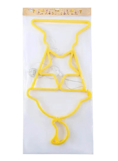 Yuwell Neon Light Lantern Ramadan Decoration LED Lantern Ramadan Mubarak Wall & Tree Hanging Neon Lantern with Flexible Plastic Neon Light, Soft Warm Yellow Light for Home, Office & Eid & Ramadan Decor 68CM-1