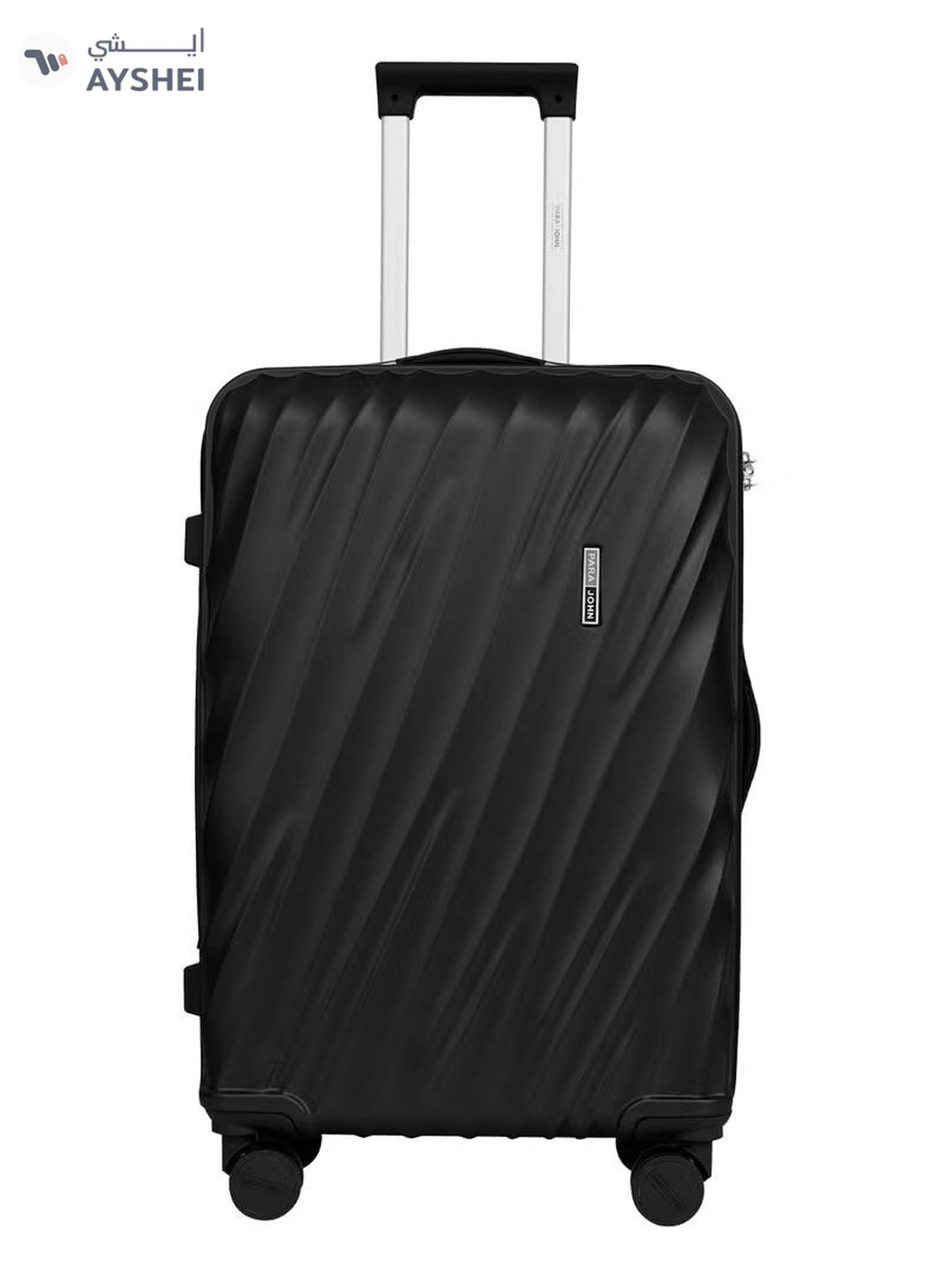 PARAJOHN Swirl Series 3 Pcs ABS Luggage Trolley Set - Black-1-1