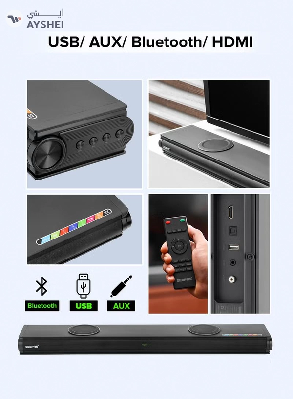 GEEPAS Portable Sound bar System GMS11152 Black