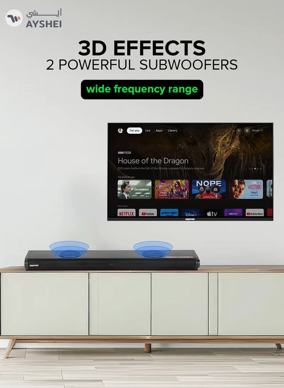 GEEPAS Portable Sound bar System GMS11152 Black-3-3