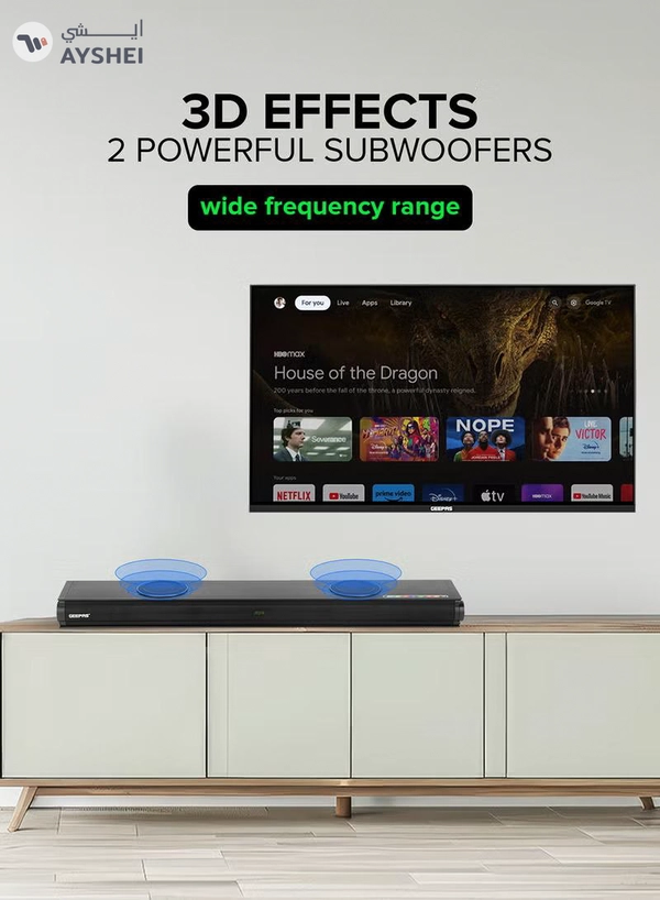 GEEPAS Portable Sound bar System GMS11152 Black