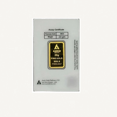 Auriz Minting 20gm 24K Gold Bar - Variable Design-1