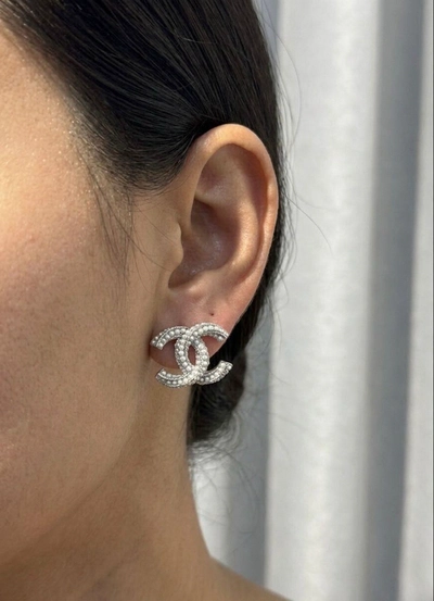 Chanel CC Pearl Stud Earrings-0