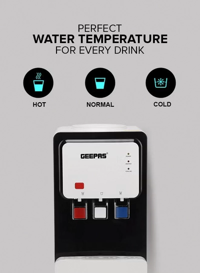 GEEPAS Hot and Cold Top Loded Water Dispenser| Stainless Steel Water Tank with Fast Cooling and 2 Taps, Hot and Cold| Low Noise and Environment Friendly, Perfect for Home, Shopping Malls, and Office GWD17019 white-5