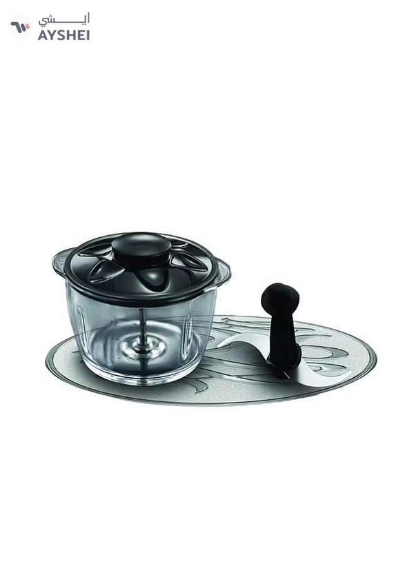 Russell Hobbs Desire Mini Chopper, One-Touch Operation, Dishwasher-Safe, Universal Steel Blades, 500ml Glass Bowl Included 200 W 24662 Black