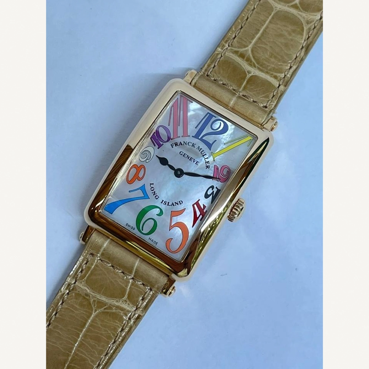 Franck Muller Color Dreams Long Island Rose Gold MOP Dial with Beige color Leather Strap | Condition: New | Year of production 2026 | Original box | Original papers-6-6