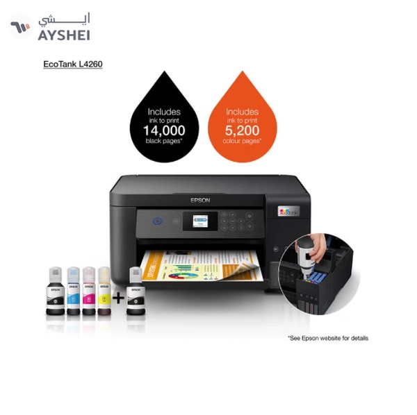 EPSON Ecotank L4260 Home Ink Tank Printer Double-Sided A4 Colour 3-In-1 With Wi-Fi Direct