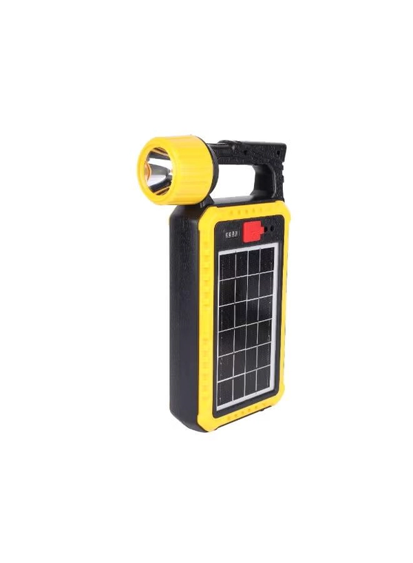 Olsenmark LED Tungsten Light with Solar OME2875 | 3W LED, 5 COB, 4 Tungsten Lights + 1 COB External Light | 2400mAh Battery, Long-Lasting, Top Handle, USB & Solar Charging | Black & Yellow, 2-Year Warranty