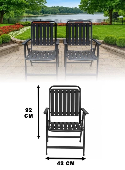 DubaiGallery Square Glass Table Outdoor Bistro Set with 2 Metal Chairs Chic and functional outdoor furniture set designed for comfort and durability, powder-coated metal frame, smooth glass tabletop, ideal for balcony relaxation or outdoor dining moments.-1