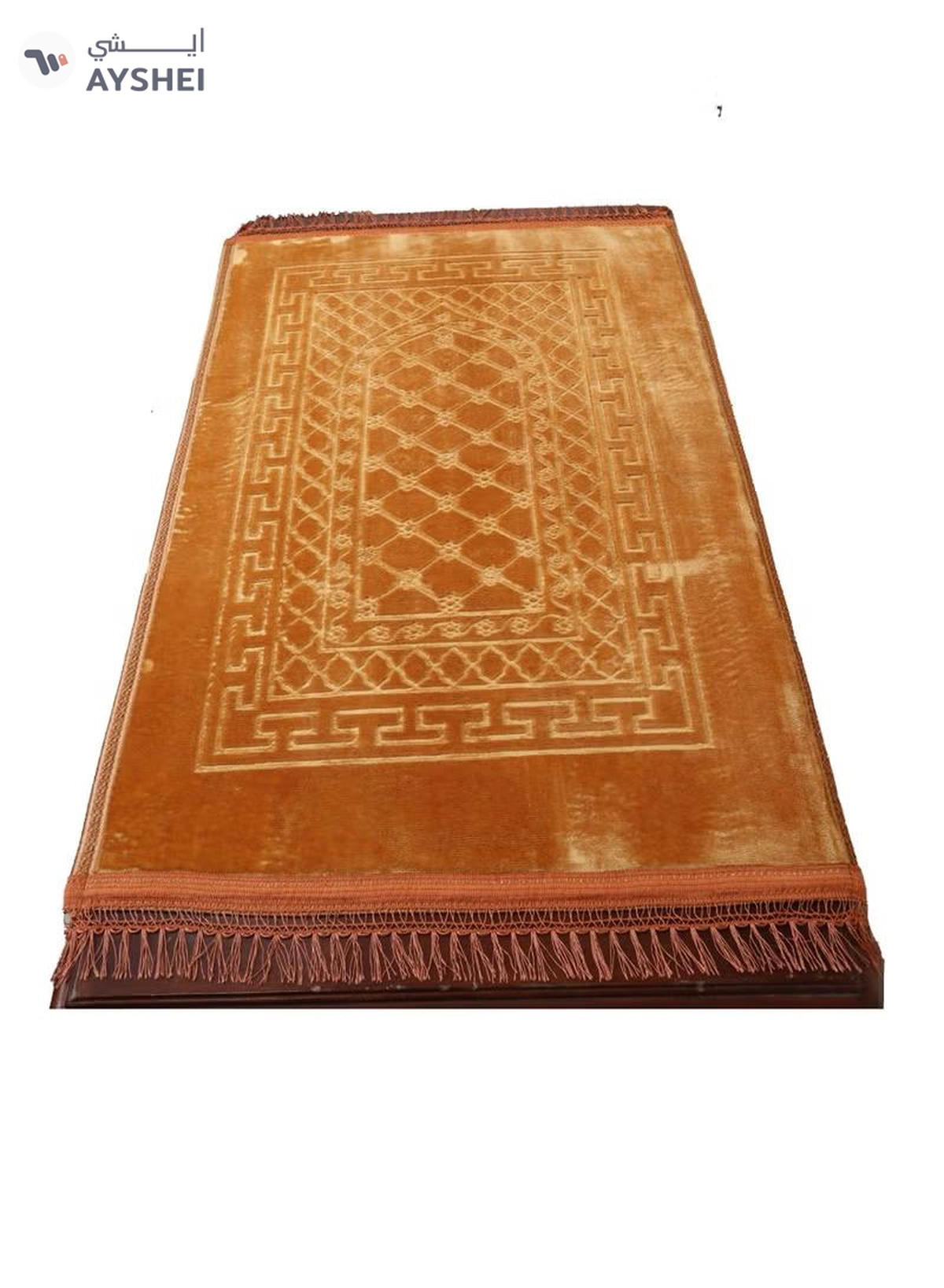 Yuwell Embossed Prayer Mat Anti-Slip Velvet Top Islamic Prayer Mat Sajadah Prayer Rug Salah Mat For Men And Women Eid Gift And Ramadan Gift 70X110CM Orange-1-1