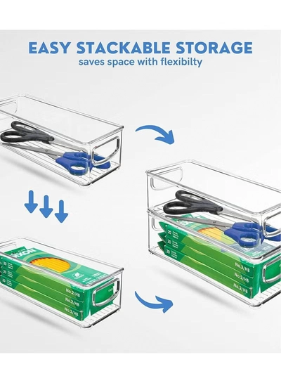 Eworld Sets of 6 Stackable Fridge Storage Bins Set, Organize Refrigerators, Freezers, Kitchen-2