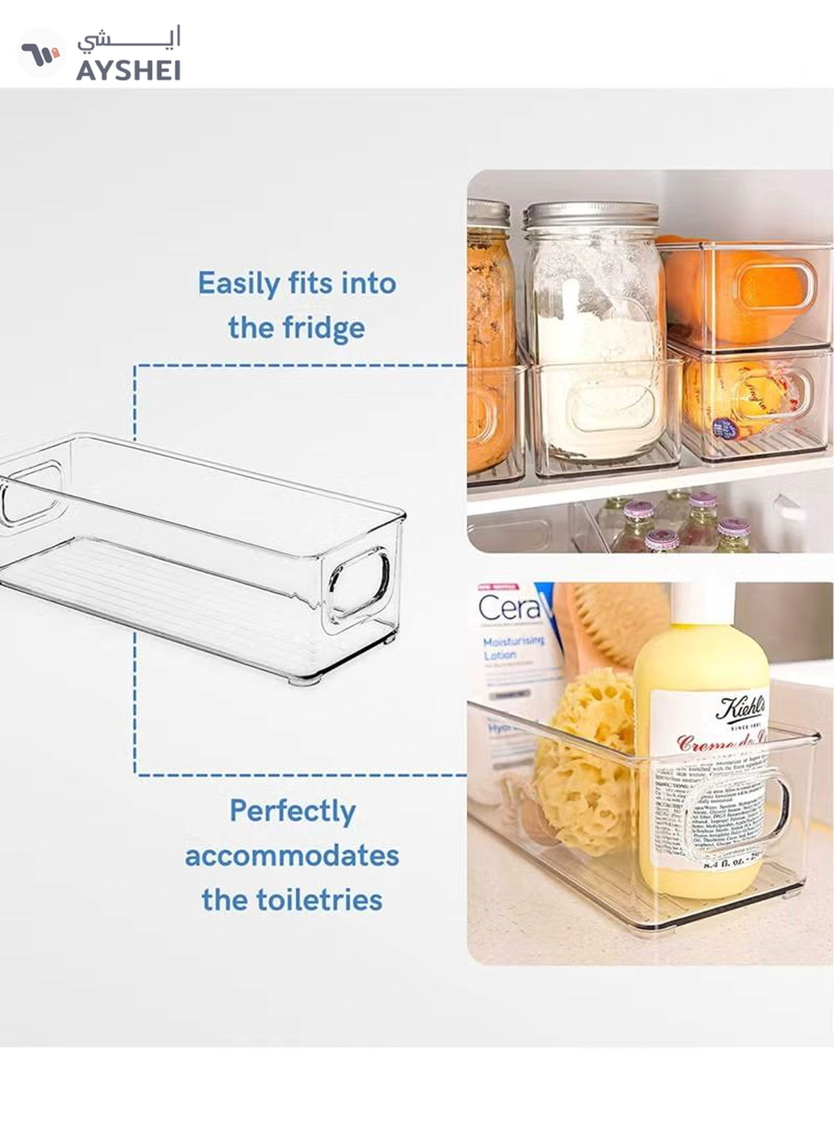 Eworld Sets of 6 Stackable Fridge Storage Bins Set, Organize Refrigerators, Freezers, Kitchen-4-4