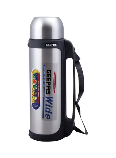 GEEPAS Thermos Flask Silver/Black-0