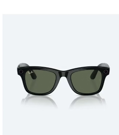 Meta RAY-BAN | META WAYFARER Shiny Black Frame G-15 Green Lenses-1