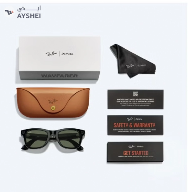 Meta RAY-BAN | META WAYFARER Shiny Black Frame G-15 Green Lenses