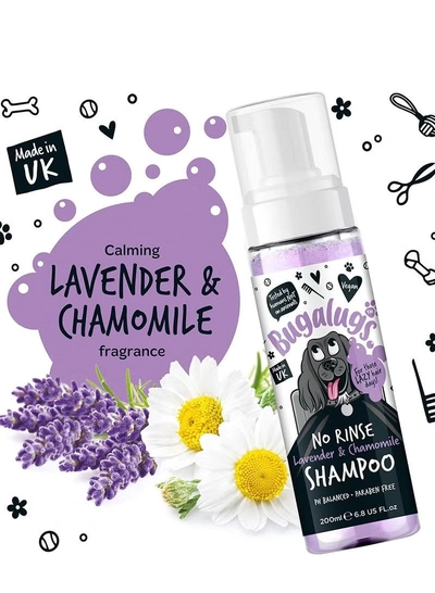 BUGALUGS Lavender And Chamomile No Rinse Dog Shampoo, 200ml-1