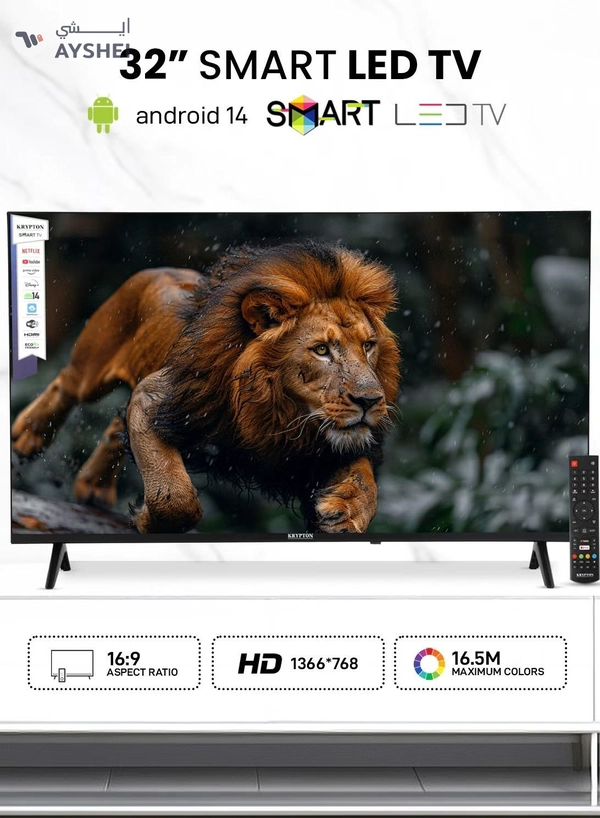 KRYPTON 32 Inch HD Smart LED TV With Remote Control, HDMI And USB Ports