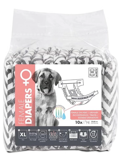 mpets Female Dog Diapers XL 10 Pack-0