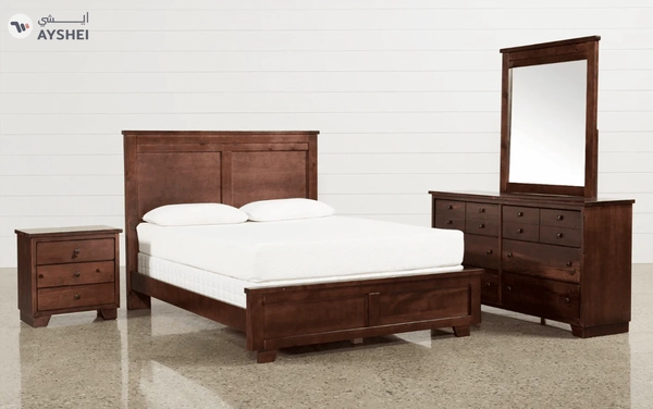 V1 Bed with optional bed side table & dresser