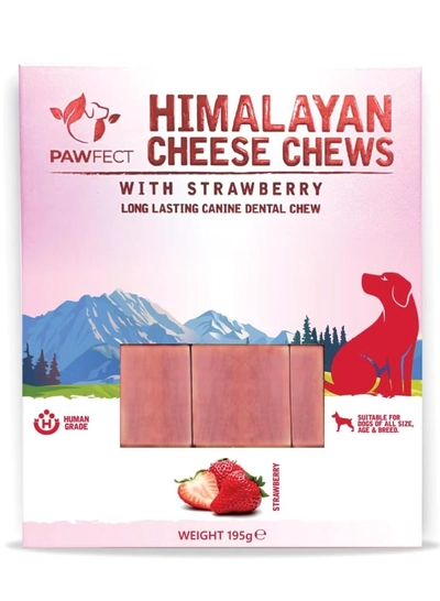 Himalayan Dog Chew Himalayan Cheese Chew Bar with Strawberry 195g (3x 65g)-0