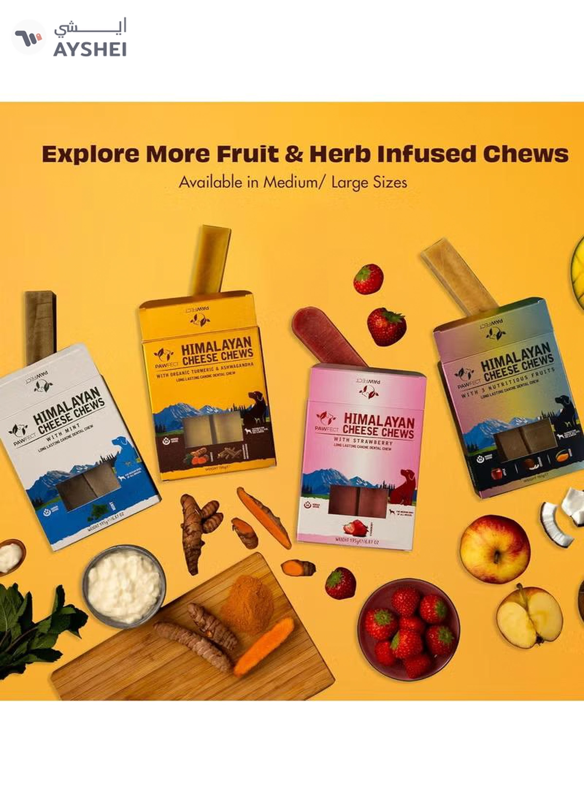 Himalayan Dog Chew Himalayan Cheese Chew Bar with Strawberry 195g (3x 65g)-6-6