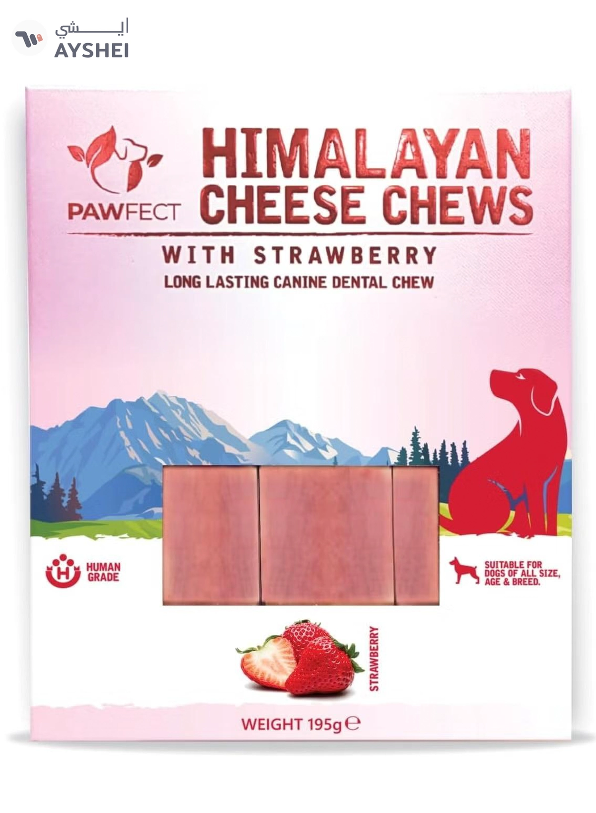 Himalayan Dog Chew Himalayan Cheese Chew Bar with Strawberry 195g (3x 65g)