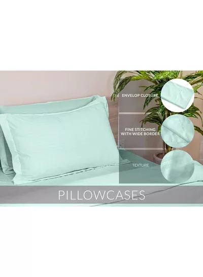 6-Piece Premium King Size Bedding Set, Pastel Green Striped Design-1 Full/King Size Luxury Bedsheet with Stripped Pattern with 1 Soft Duvet Cover and 4 Pillowcases – Suitable for Home and Hotels-3