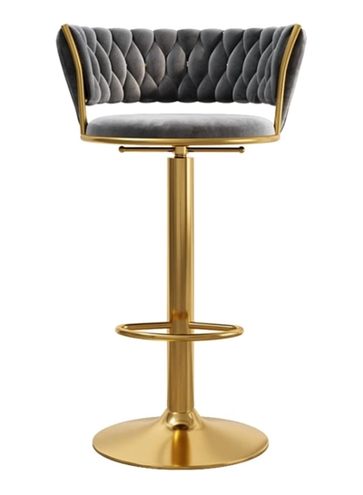 DubaiGallery Luxury bar Stool,Modern Round Adjustable Reception Chair, Gold Velvet Bar Chair, Kitchen high Dining Chair , Height Adjustable and 360° Swivel. Suitable for bar, Home, offce, Cafe-0