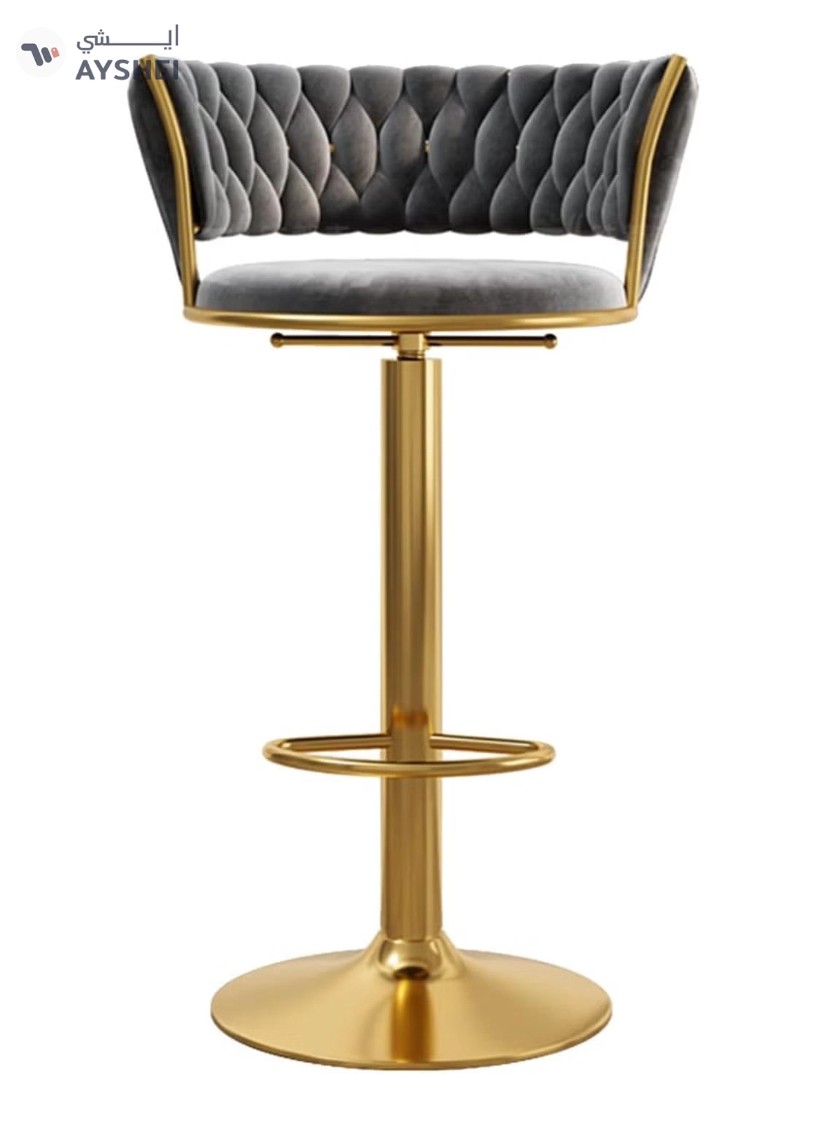 DubaiGallery Luxury bar Stool,Modern Round Adjustable Reception Chair, Gold Velvet Bar Chair, Kitchen high Dining Chair , Height Adjustable and 360° Swivel. Suitable for bar, Home, offce, Cafe-4-4
