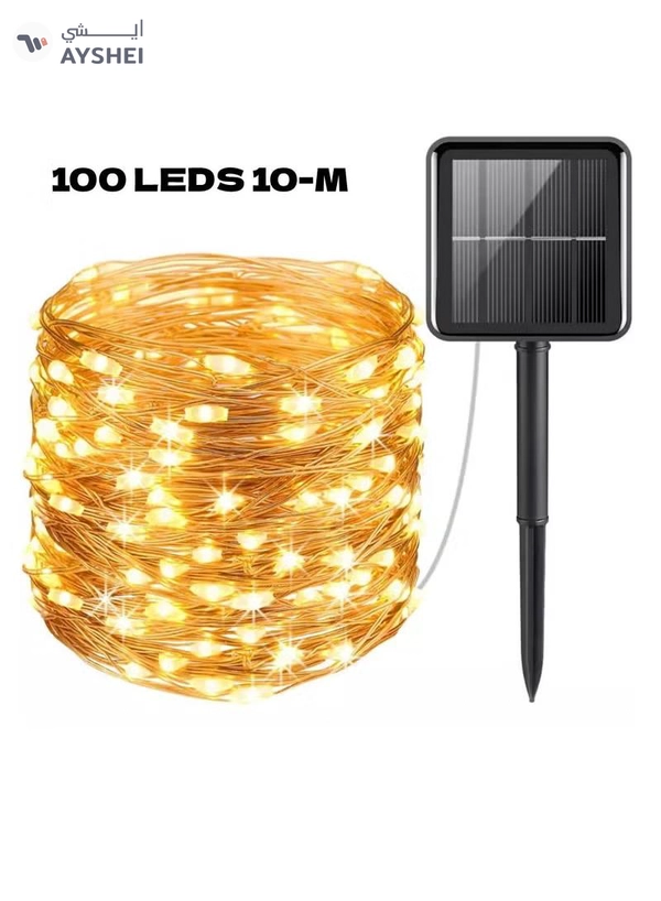 Yuwell Solar Powered Fairy String Lights Warm White 10 Meter 100 LED Light Waterproof Light Ramadan Light For Ramadan Decoration