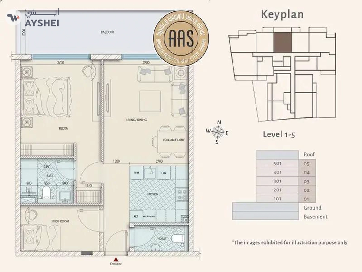 Skyline-View 1 BHK + Study – 1 Year Completion, Affordable Post-Handover Plan