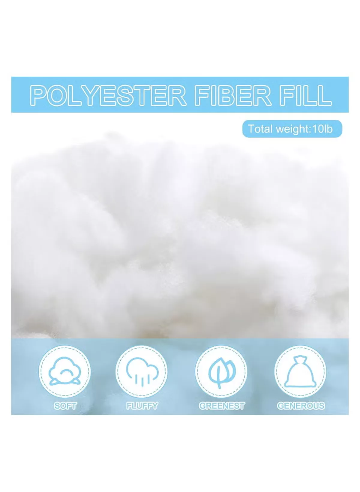 White Polyester Filling Fluffy High Resilience Stuffing for Cushions, Pillows, Teddy Bear and Toy Hypoallergenic Lofty Hollow Filling for Sofas and Bedding, (500, 1000, 1500, 2000, 3000, 4000, 5000g)-3-3