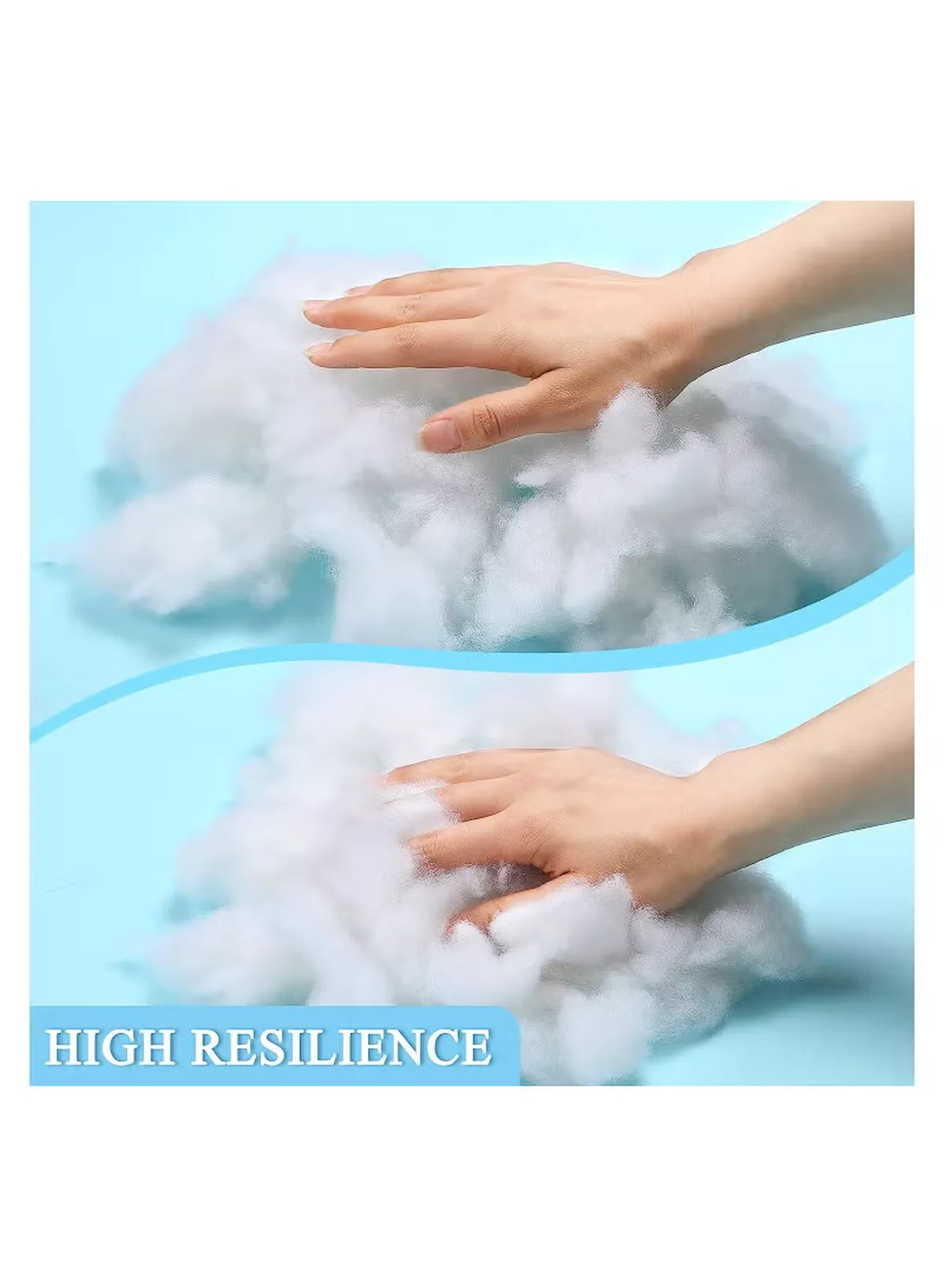 White Polyester Filling Fluffy High Resilience Stuffing for Cushions, Pillows, Teddy Bear and Toy Hypoallergenic Lofty Hollow Filling for Sofas and Bedding, (500, 1000, 1500, 2000, 3000, 4000, 5000g)-5-5