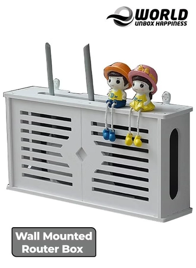 Eworld Stylish Wall-Mounted Router Rack for Wi-Fi Router-0