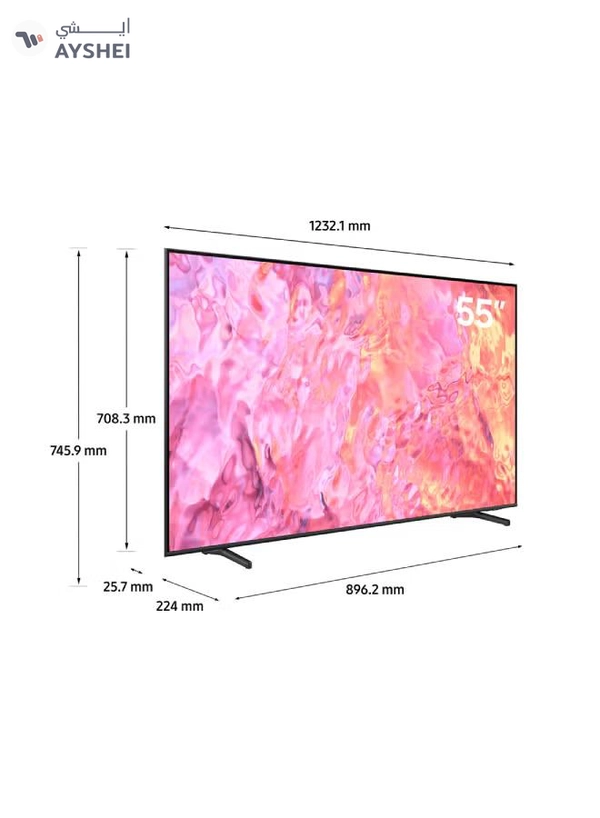 Samsung 55 Inch QLED 4K Smart TV 2023 - International Version QA55Q60CA Titan Grey