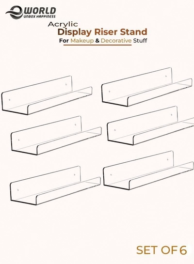 Eworld Pack of 6 clear Acrylic Display Riser for jewelry and Decorative stuff-0