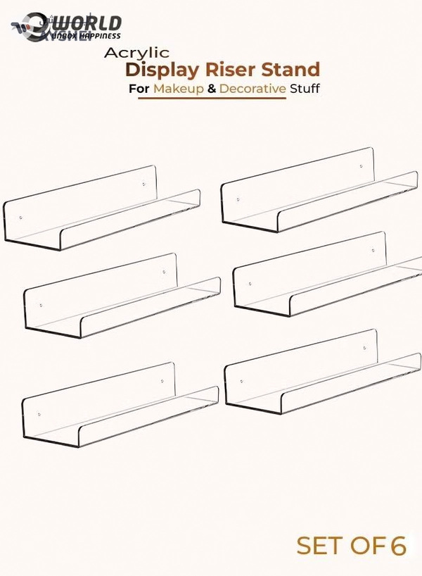 Eworld Pack of 6 clear Acrylic Display Riser for jewelry and Decorative stuff