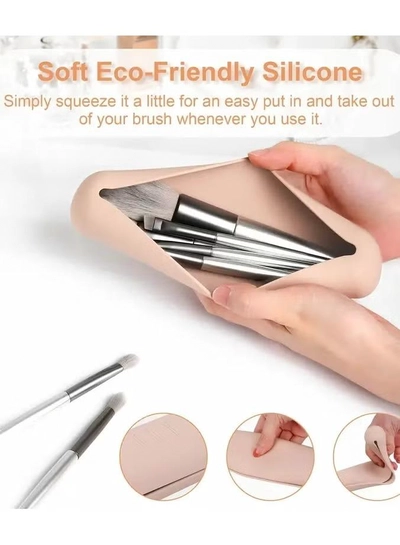 ORiTi Travel Makeuo Brush Holder Silicon Trendy and Portable Cosmetic Face Brushes Holder Soft -3