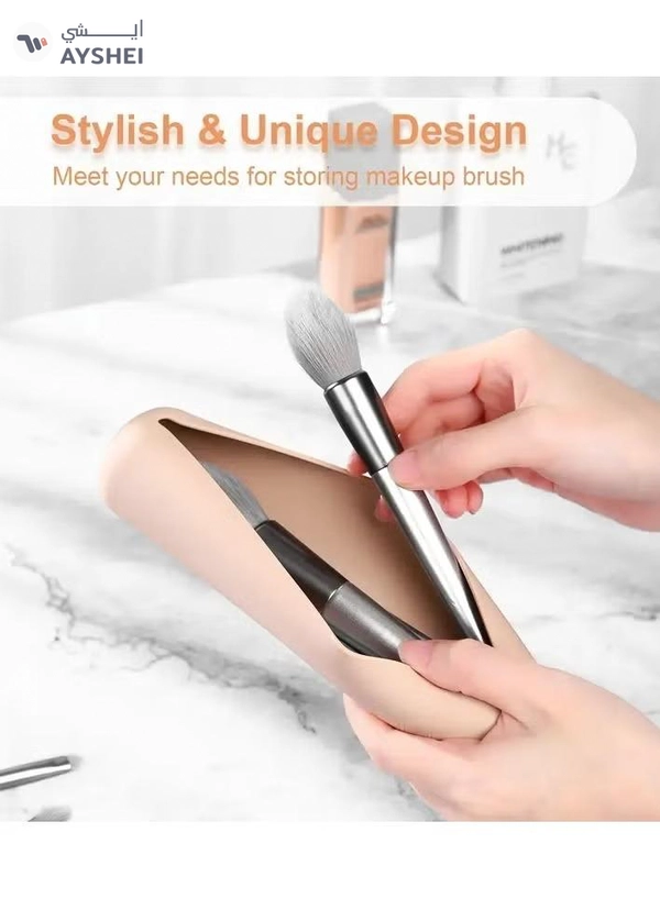 ORiTi Travel Makeuo Brush Holder Silicon Trendy and Portable Cosmetic Face Brushes Holder Soft 