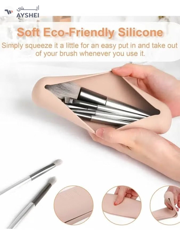 ORiTi Travel Makeuo Brush Holder Silicon Trendy and Portable Cosmetic Face Brushes Holder Soft 