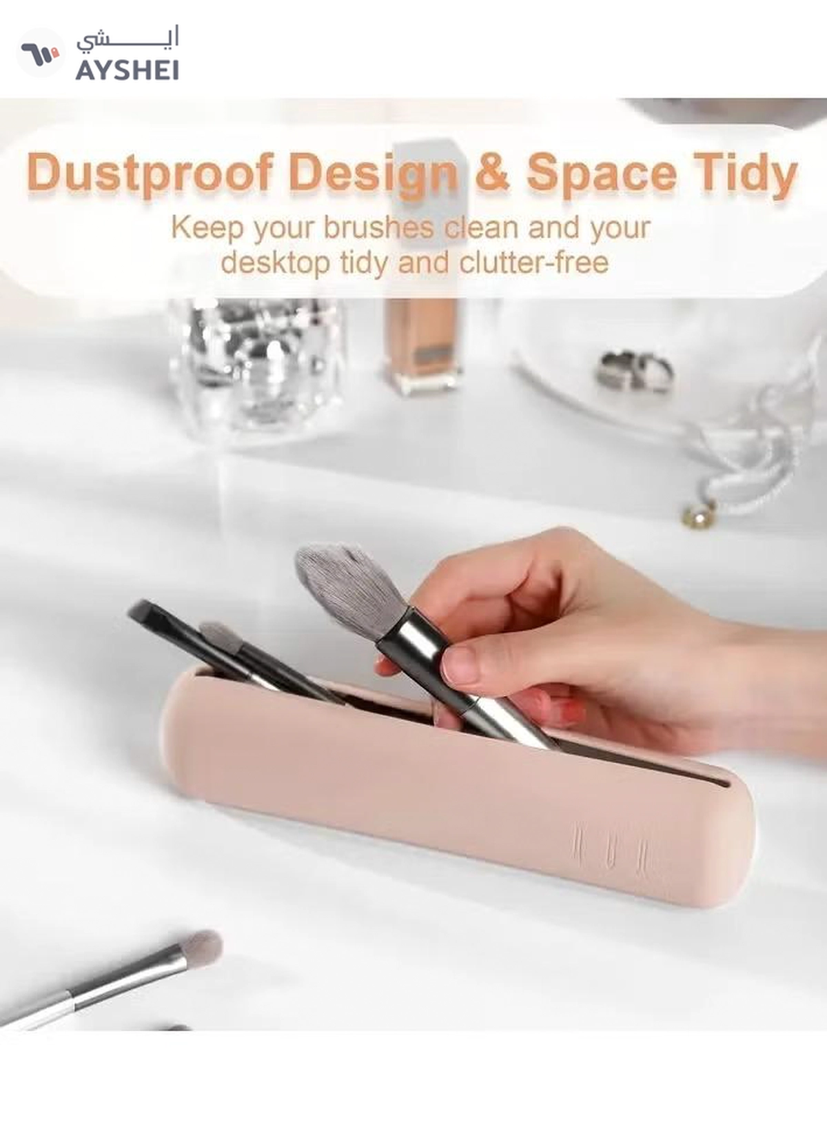 ORiTi Travel Makeuo Brush Holder Silicon Trendy and Portable Cosmetic Face Brushes Holder Soft -4-4