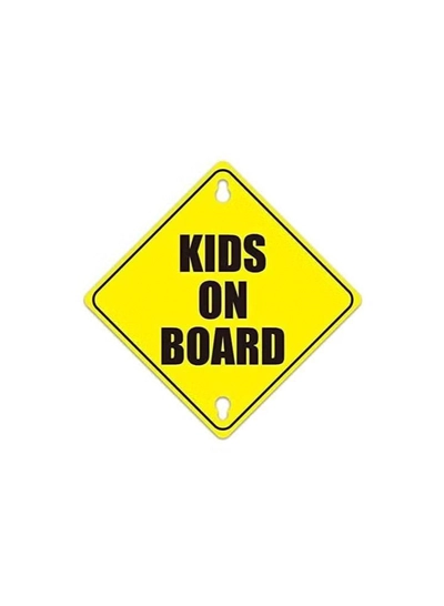 ABBASALI Kids On Board Car Sign with Suction Cups for Car Window Reflective Vehicle-0
